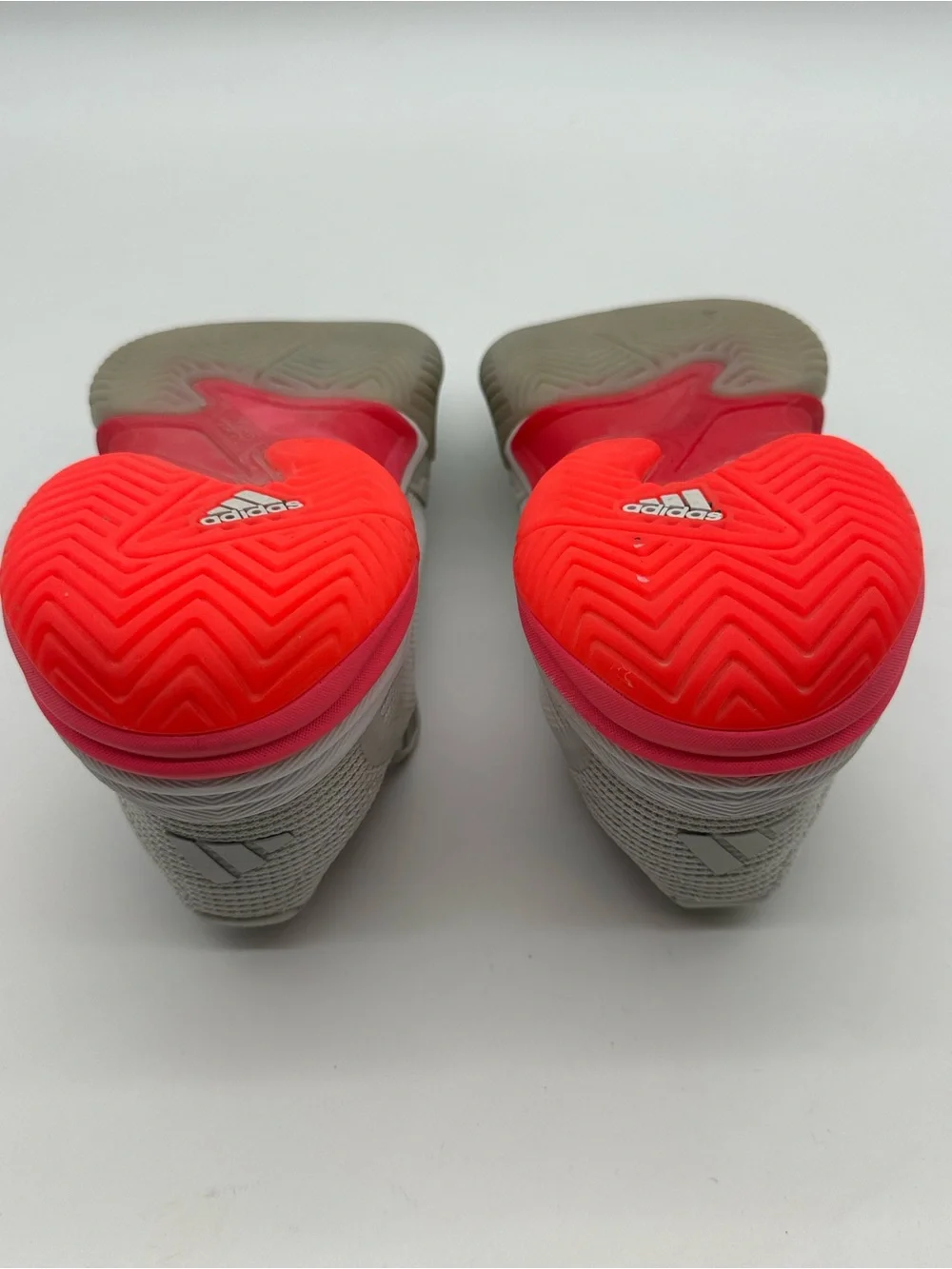 adidas Barricade Light Gray and Coral Court Shoes - Picture 9 of 10